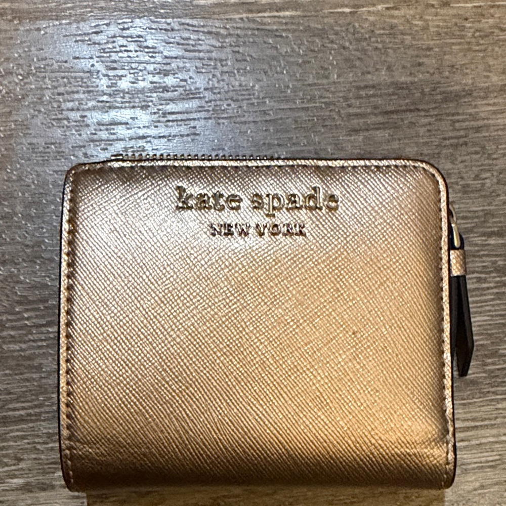 Kate Spade Metallic Gold Zip Wallet